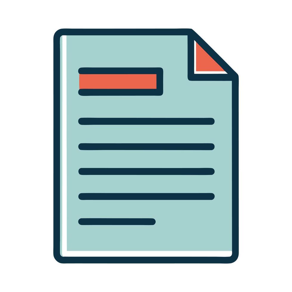 Simple Document Illustration Blue Color vector