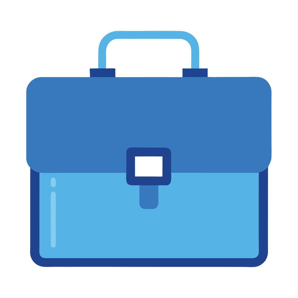 Blue Briefcase Icon Flat Design vector
