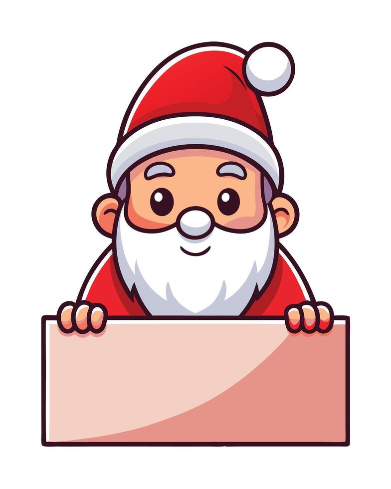 Cartoon Santa Claus Holding Empty Sign vector