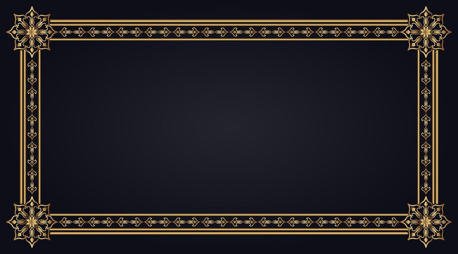 gold frame on black background vector