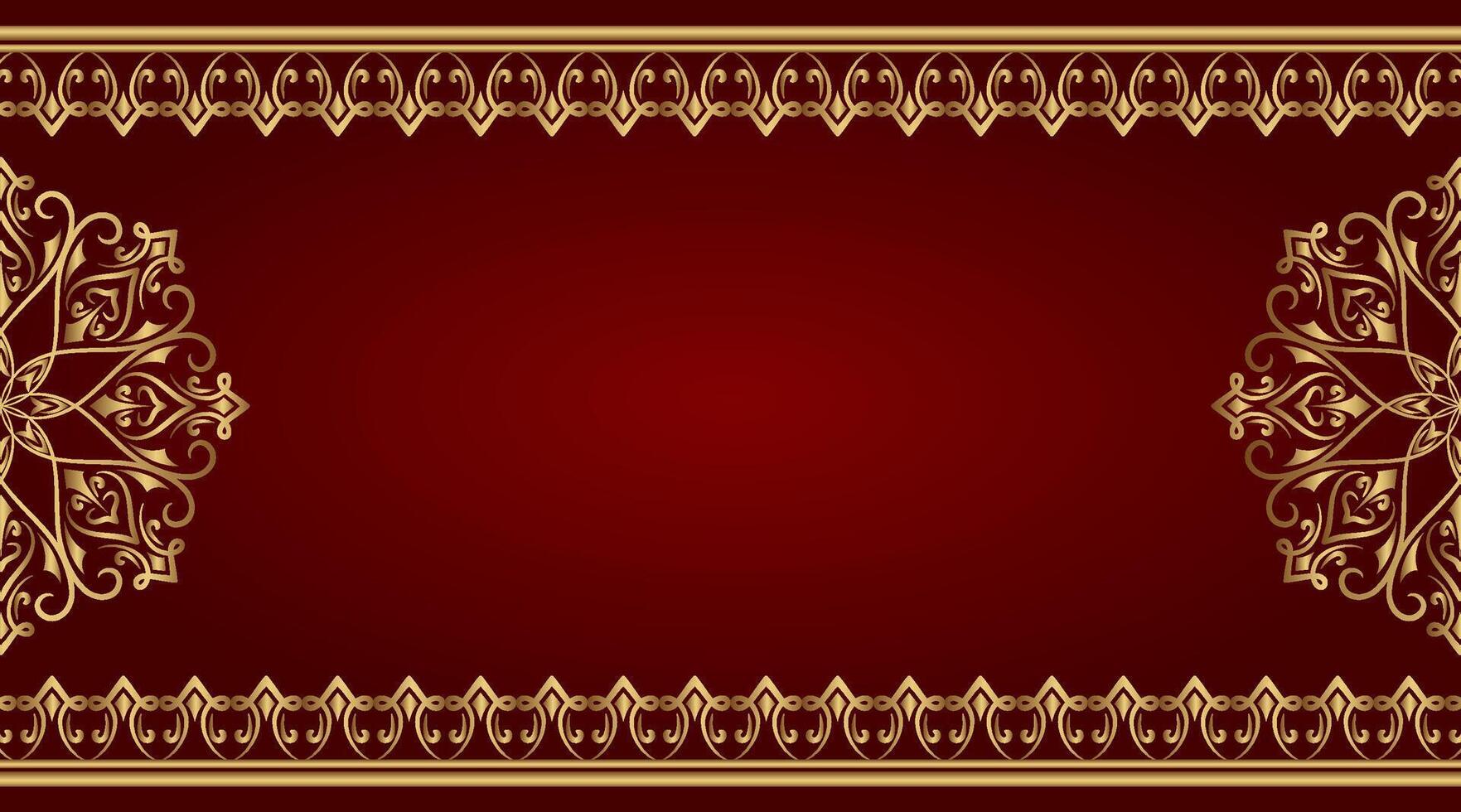 red background luxury gold ornaments vector