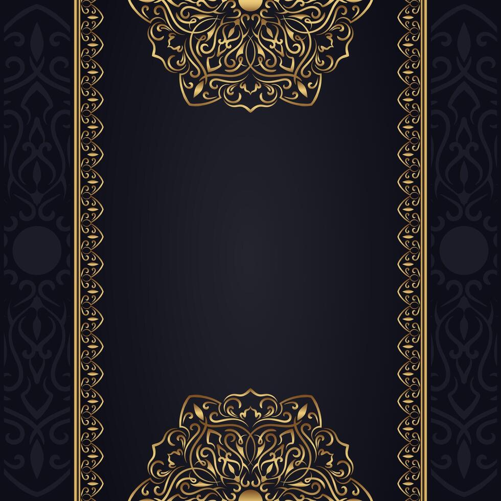 black background with gold decoration vector