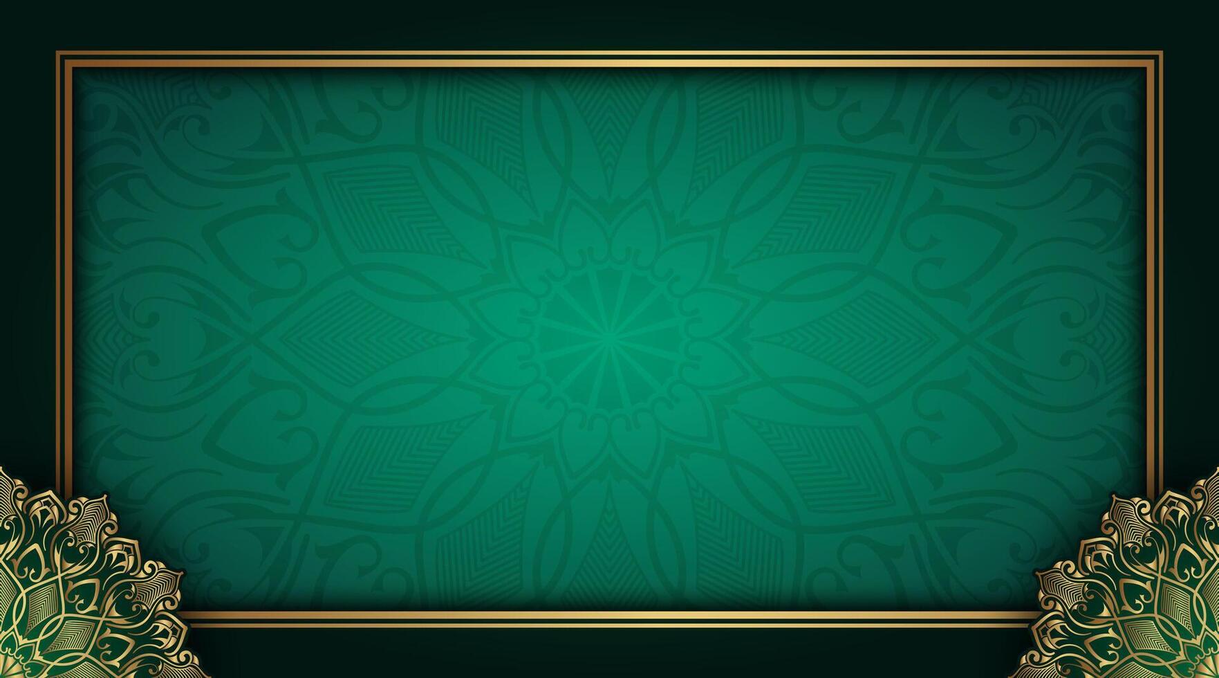 simple frame with gold mandala ornament vector