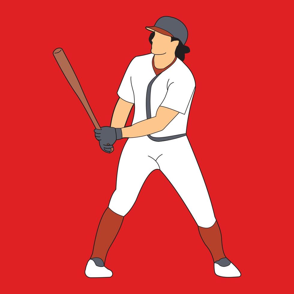 Baseball players illustration collection. Set of baseball player illustration vector