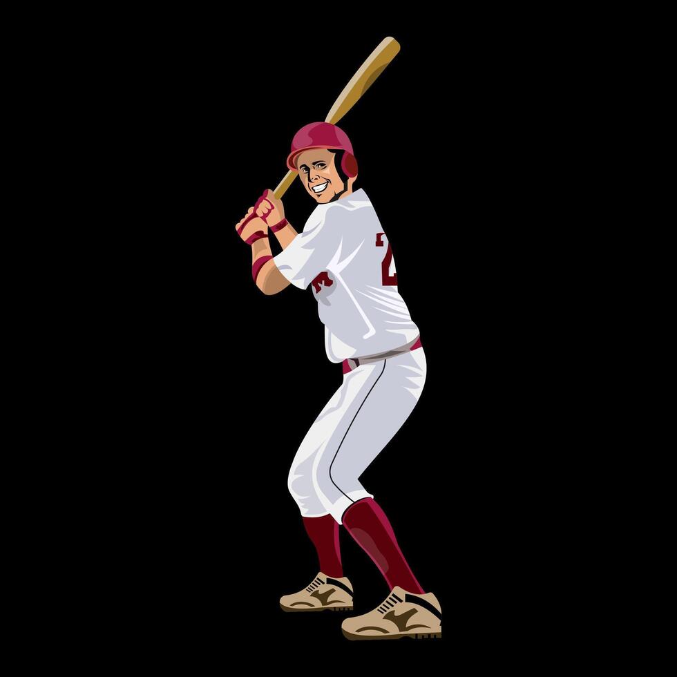 Baseball player illustration isolated vector
