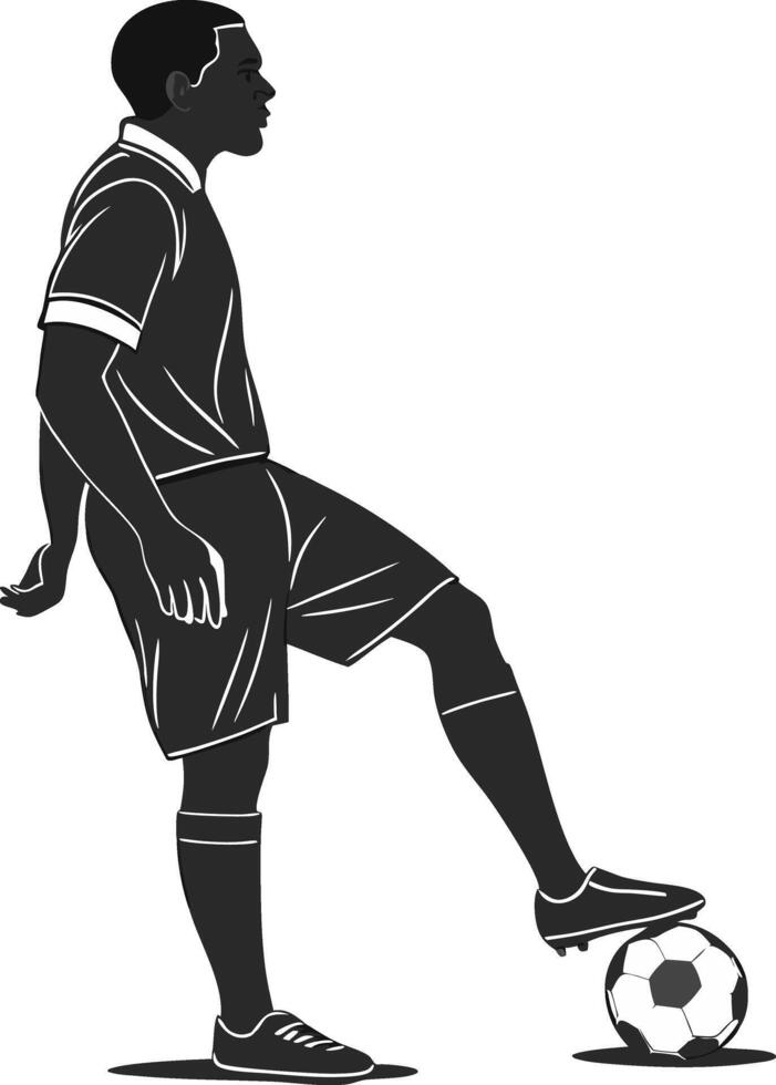 Soccer player silhouette on white background vector