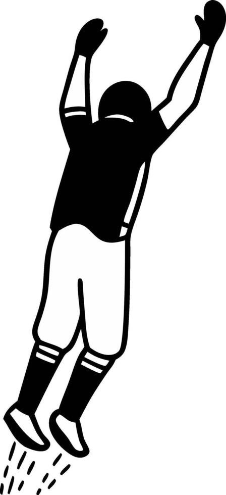 Football player jumping clip art vector