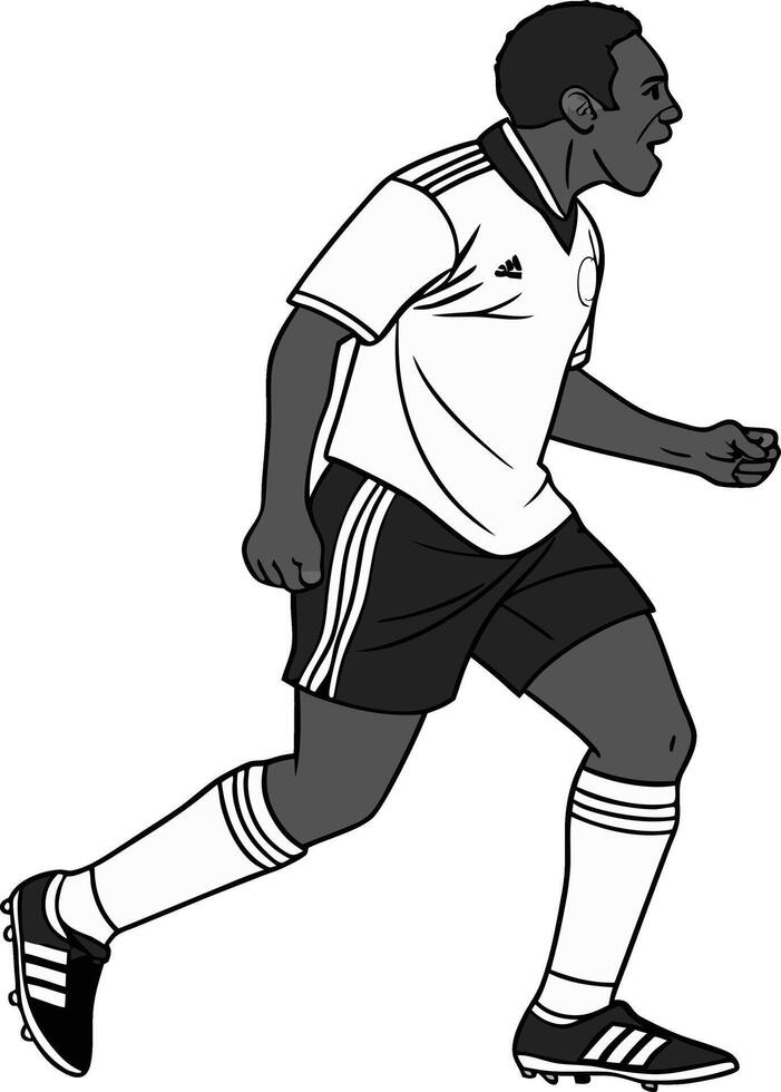 A soccer player is running with the ball vector