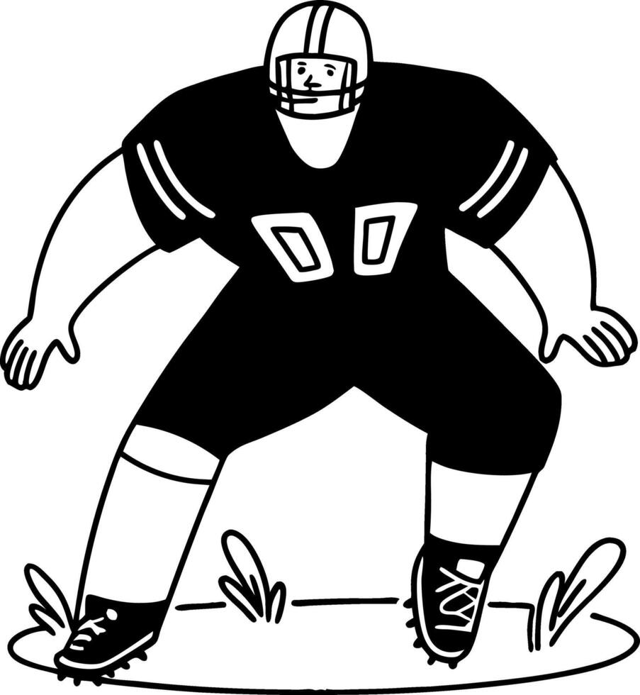 Football player clip art vector
