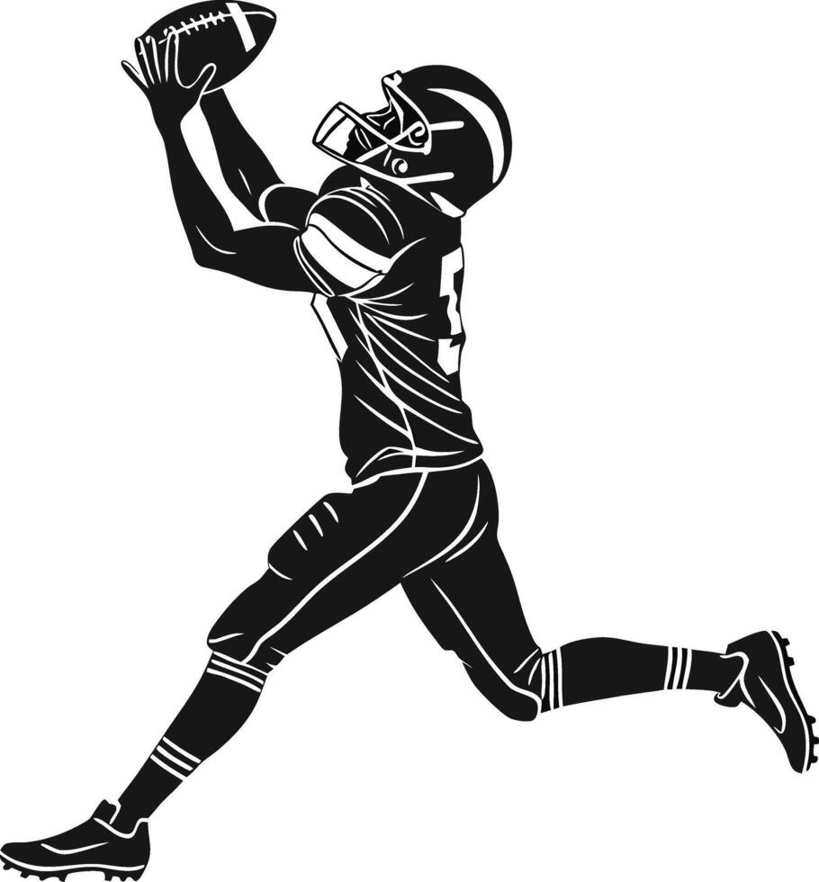 American football player catching a ball vector