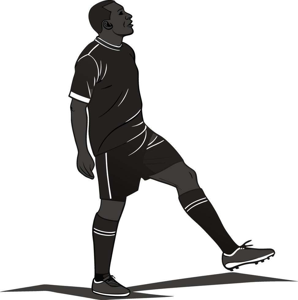 Soccer player silhouette illustration vector