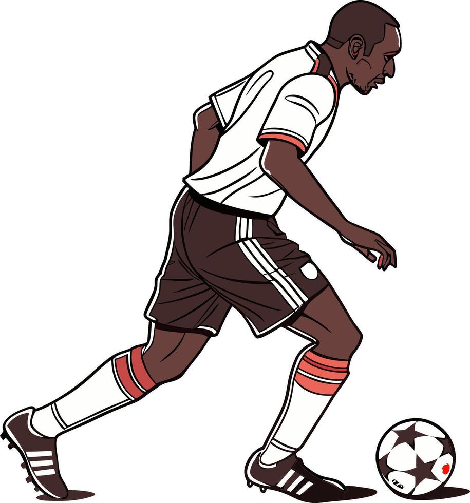 Soccer player with ball vector