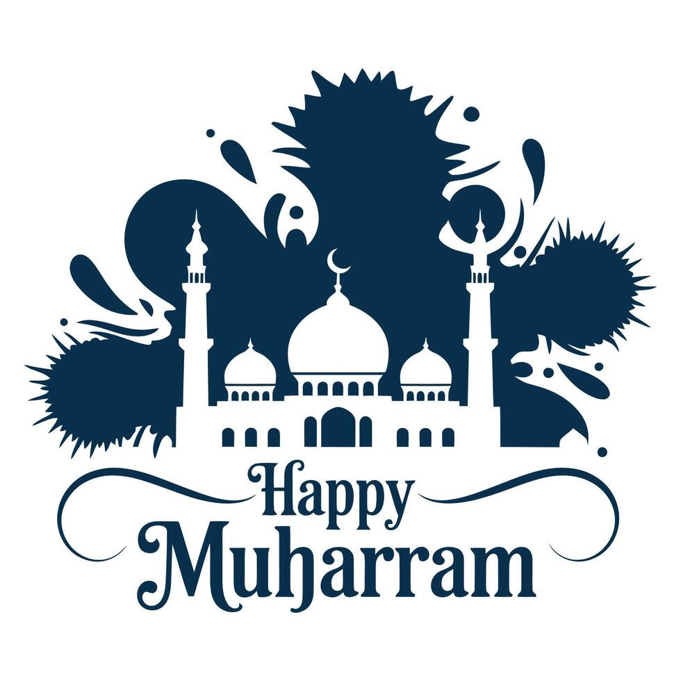 Happy muharram background illustration vector