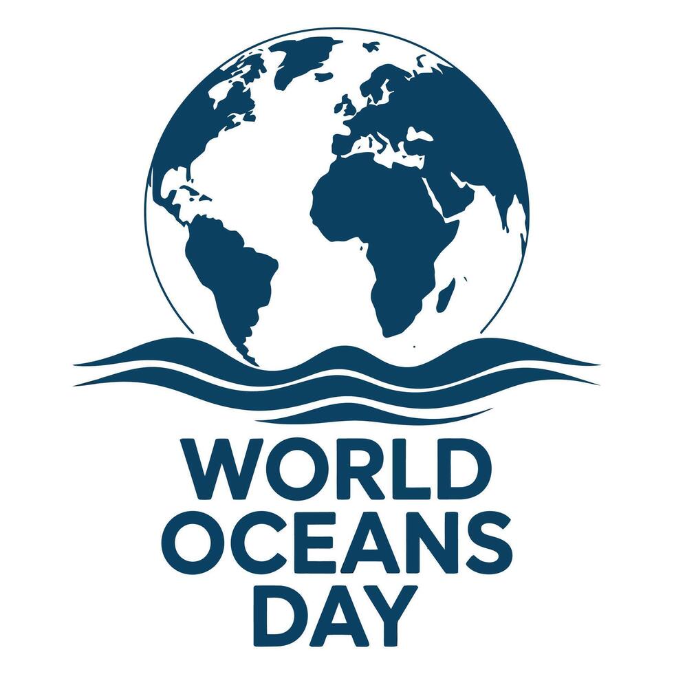 Clean Design for World Oceans Day. vector