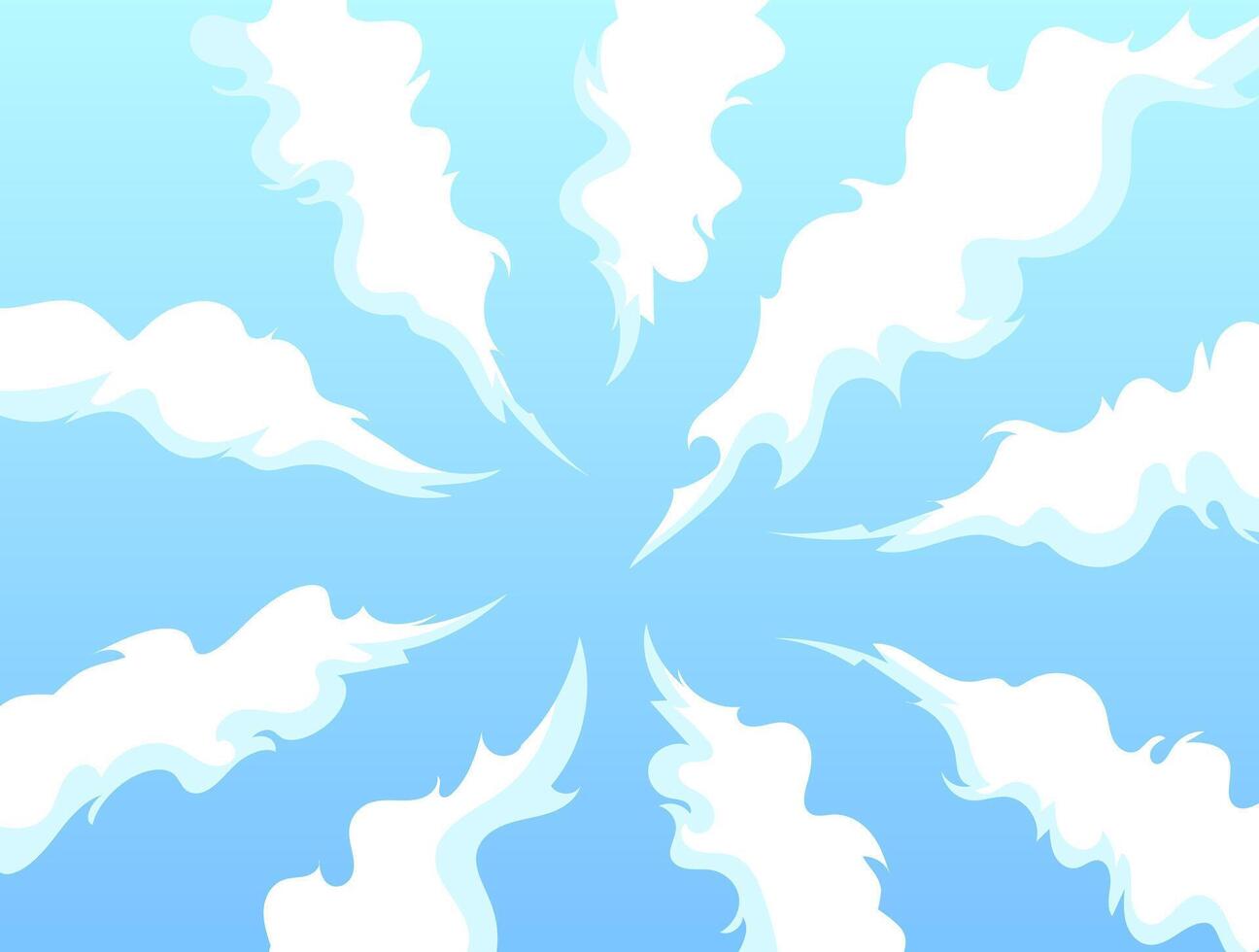 Sky with clouds in manga shape in anime style vector