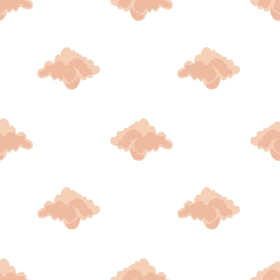 Pink clouds seamless pattern, Pattern for baby shower decor, nursery print, kids apparel, wrapping paper, fabric, and textile. vector