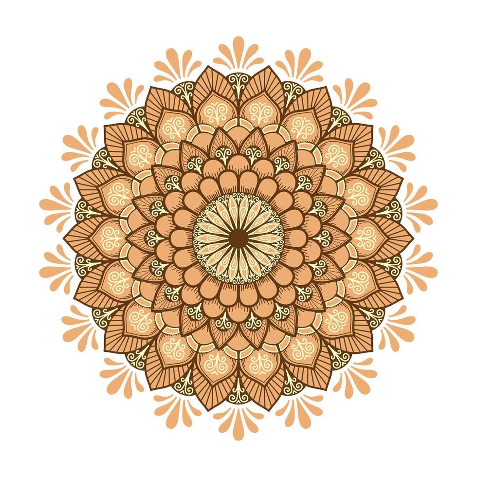Mandala pattern.Ornament of flowers in color . vector