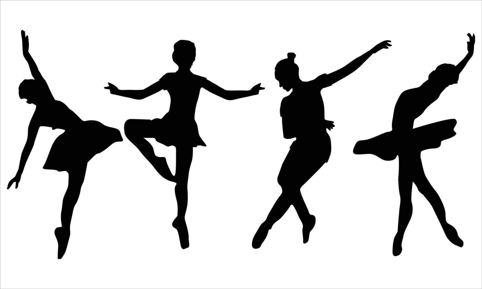Ballerina silhouette Dancers isolated on white background vector