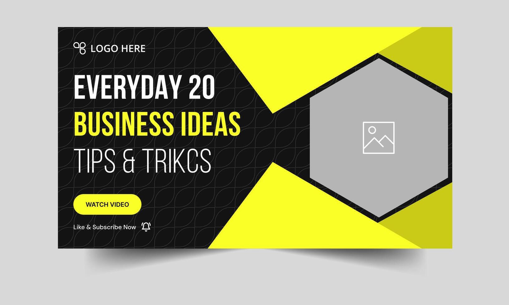 Fully editable thumbnail banner design for business idea tips and tricks, business concept cover banner design, eps 10 file format vector