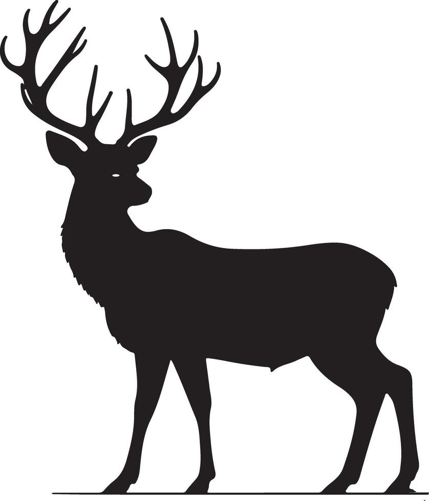A silhouette of a deer standing on a white background vector