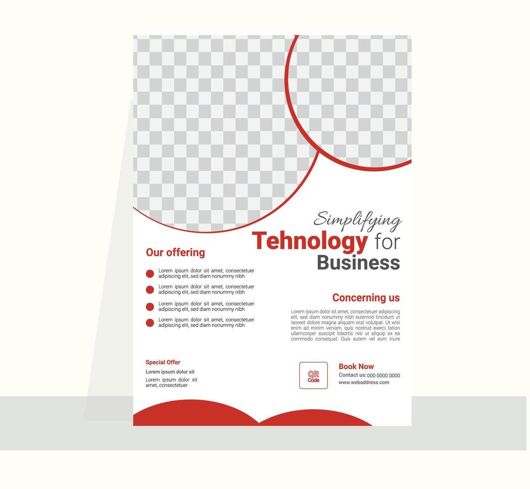 Technology training and workshop flyer design template use vertical layout. vector