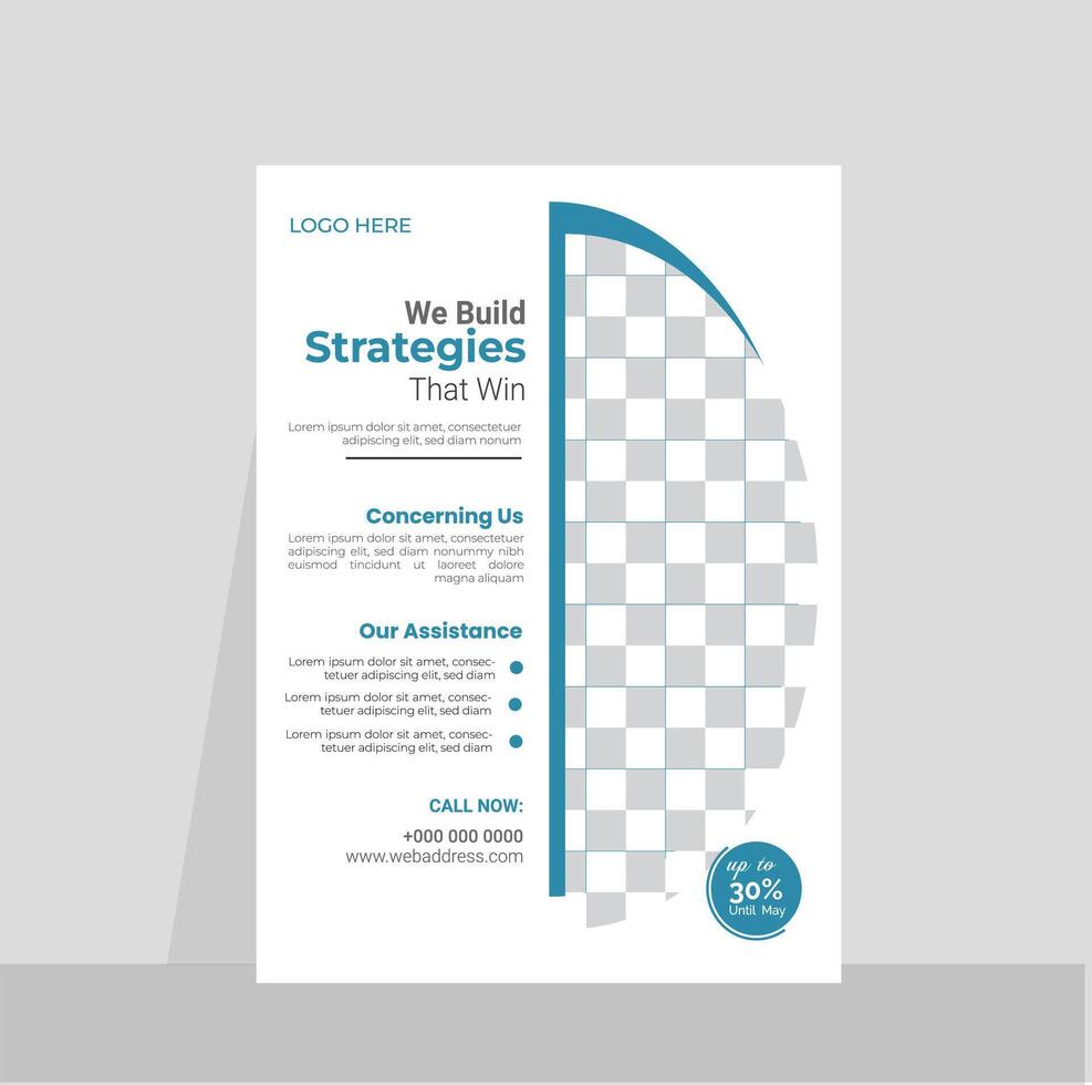 Modern corporate flyer design template with creative shapes vector
