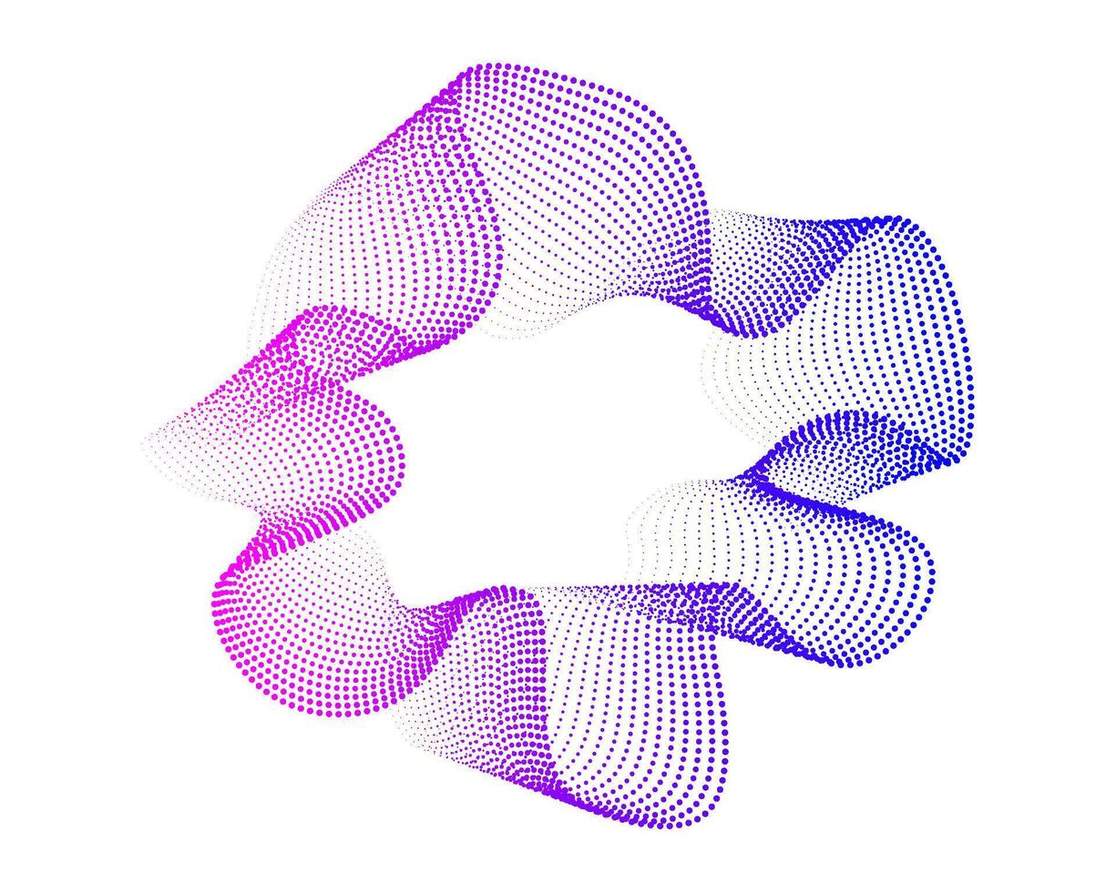 Set of multicolored neon sound dots waves. Sound curve , radial spectrum. Colorful template for music poster and banner. radial spectrum. vector