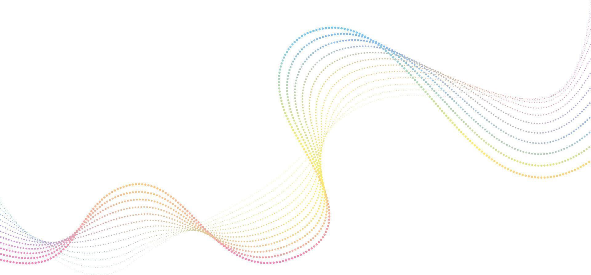 Futuristic geometric shapes neon halftone wavy dotted lines in abstract composition. illustration of gradient curved stripes. Modern design for digital art, web banners, covers. vector