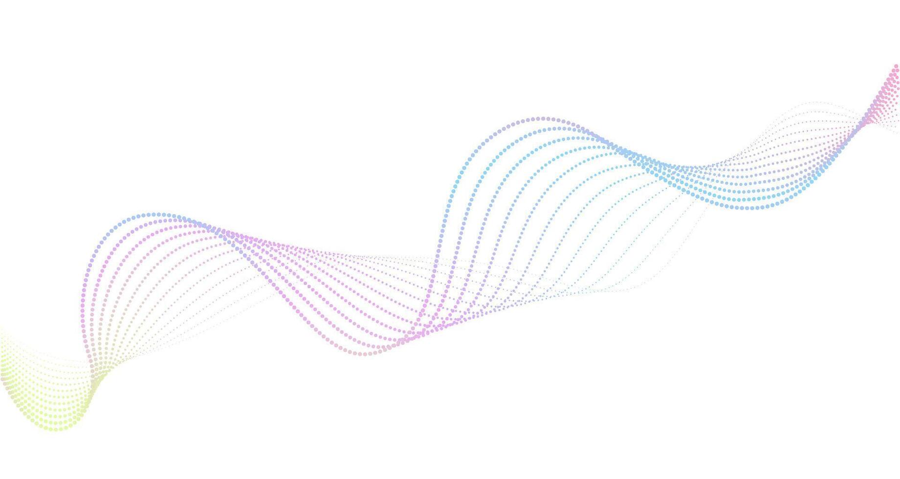 Futuristic geometric abstract shapes neon halftone pulsating wavy dotted lines. Gradient sound wave. Modern design for equalizer, audio recording, voice assistant. vector
