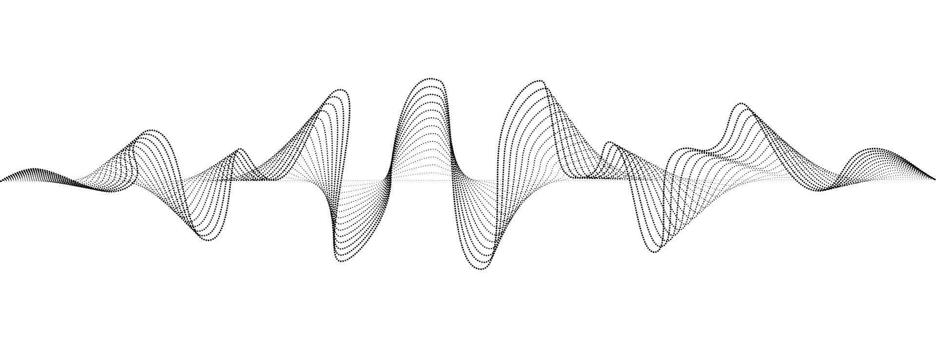 Abstract undulating dots lines of sound wave . Dynamic pulsating wave Music concept, digital music frequency symbols. . vector