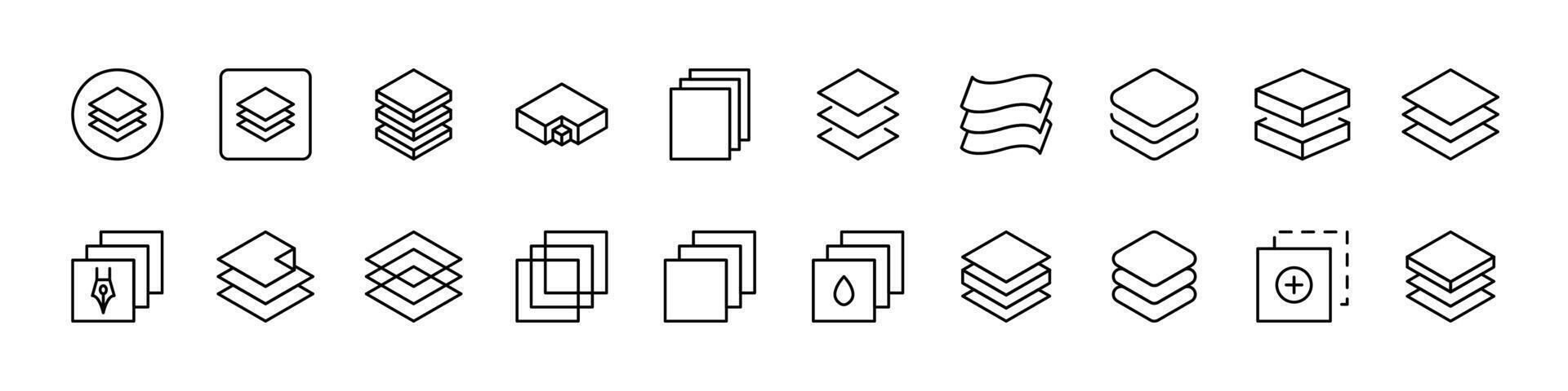 Folder Line Icon Set. Minimalistic Linear Pictogram for Web and Graphic Design, Apps, Banners, Social Network and Cards vector