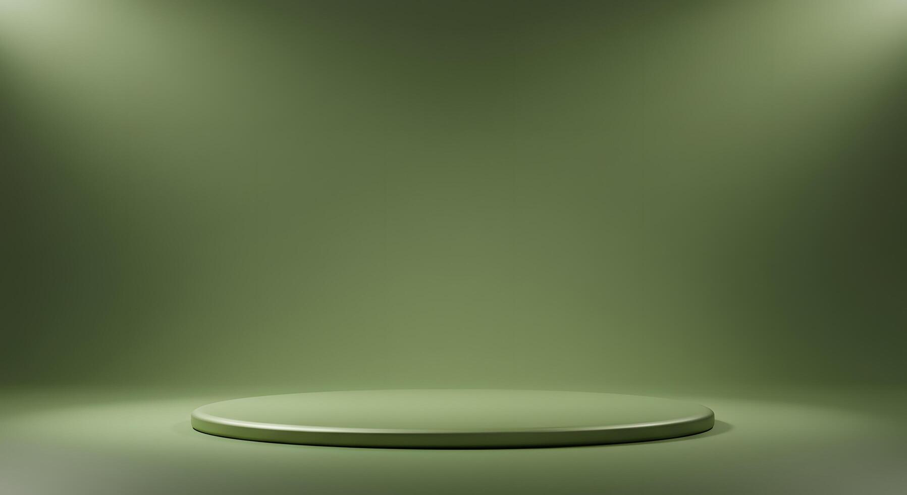 Olive Green Round Platform for Product Display or Mockup Presentation photo
