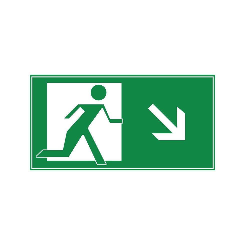 Fire Exit Sign Emergency Escape Route Indication vector