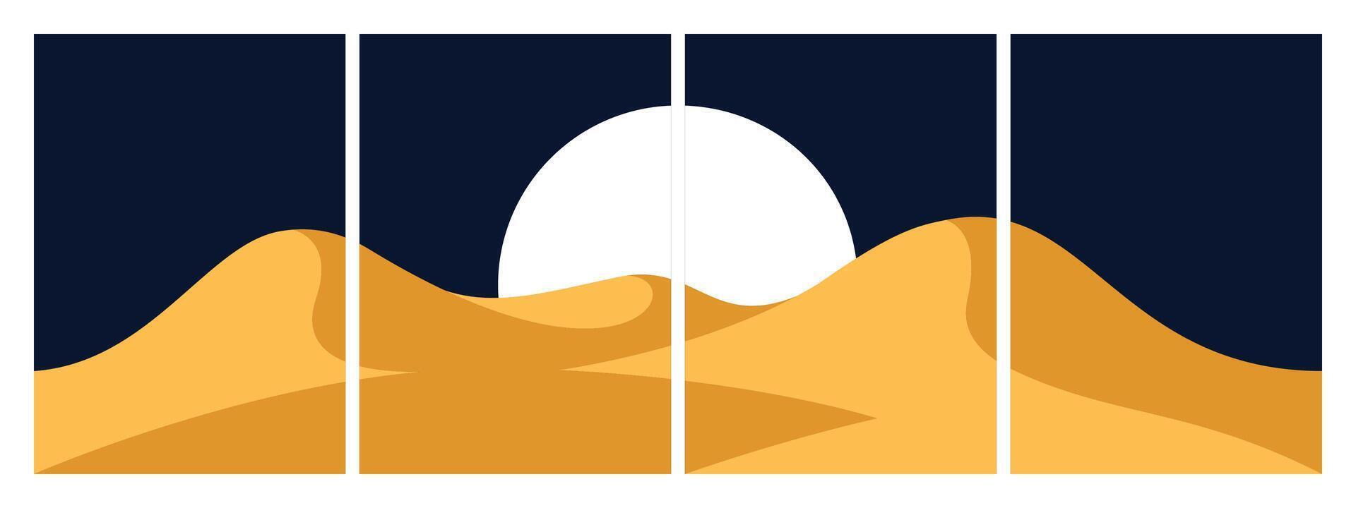Abstract backgrounds with lines sunset in the desert, modern posters, banners for cards and prints vector