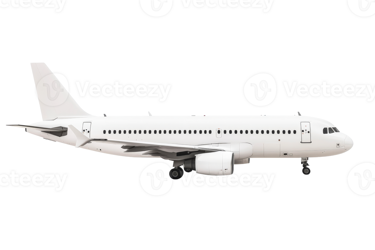 Airplane detailed side view illustration, transport flight design, cut out transparent png