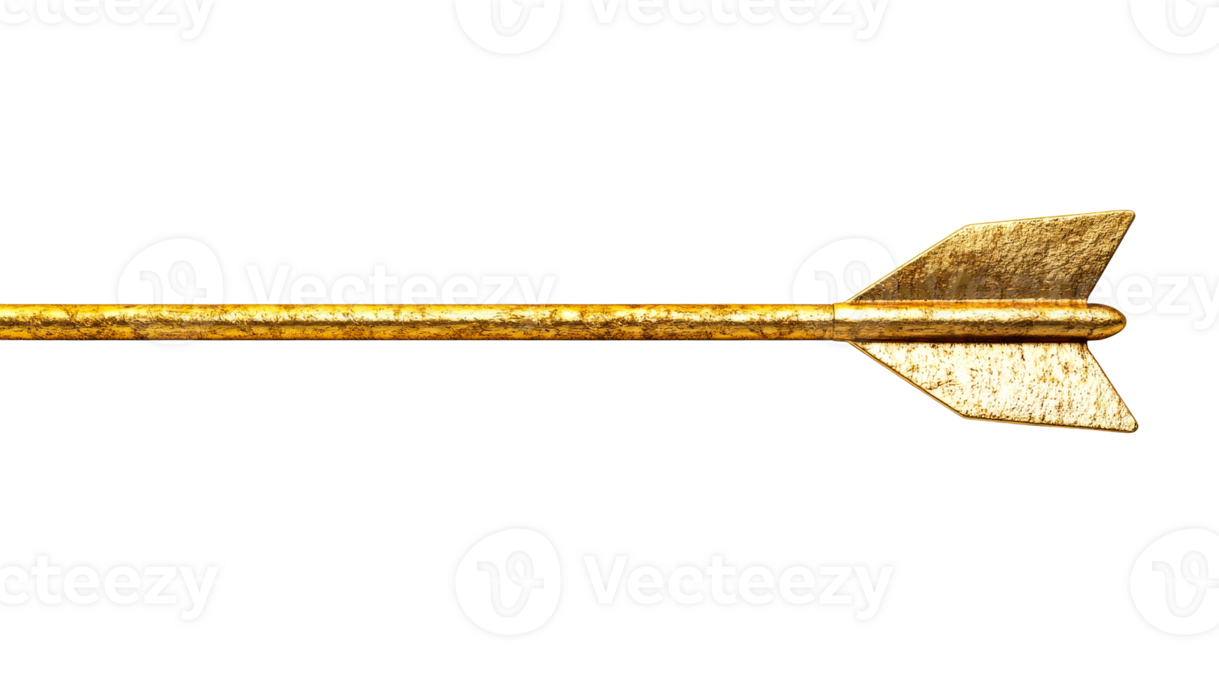 Gilded arrow design element, antique, luxury, gold, isolated arrow, cut out transparent png