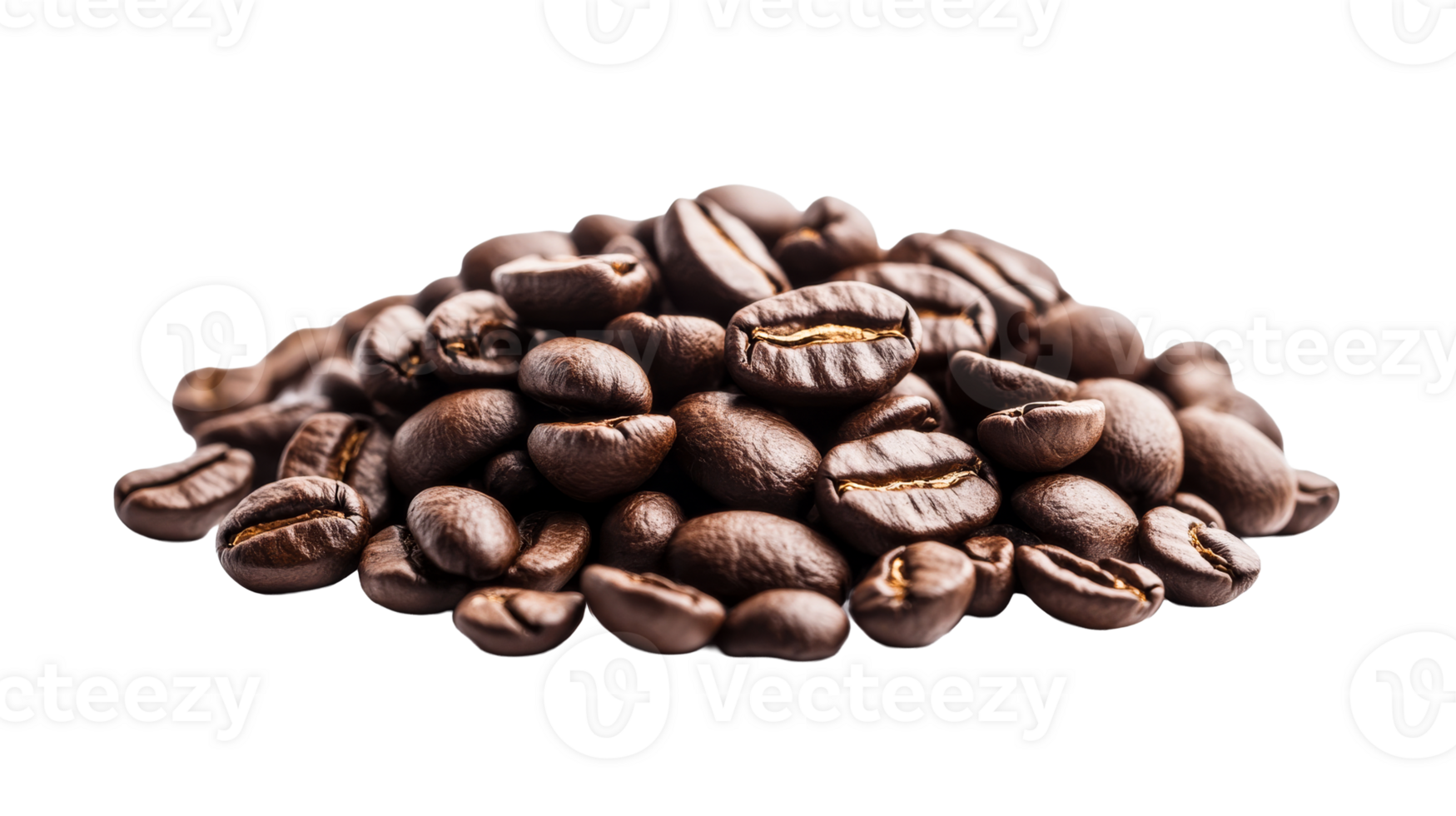 Coffee beans background, roasted aromatic ingredient, cut out transparent png