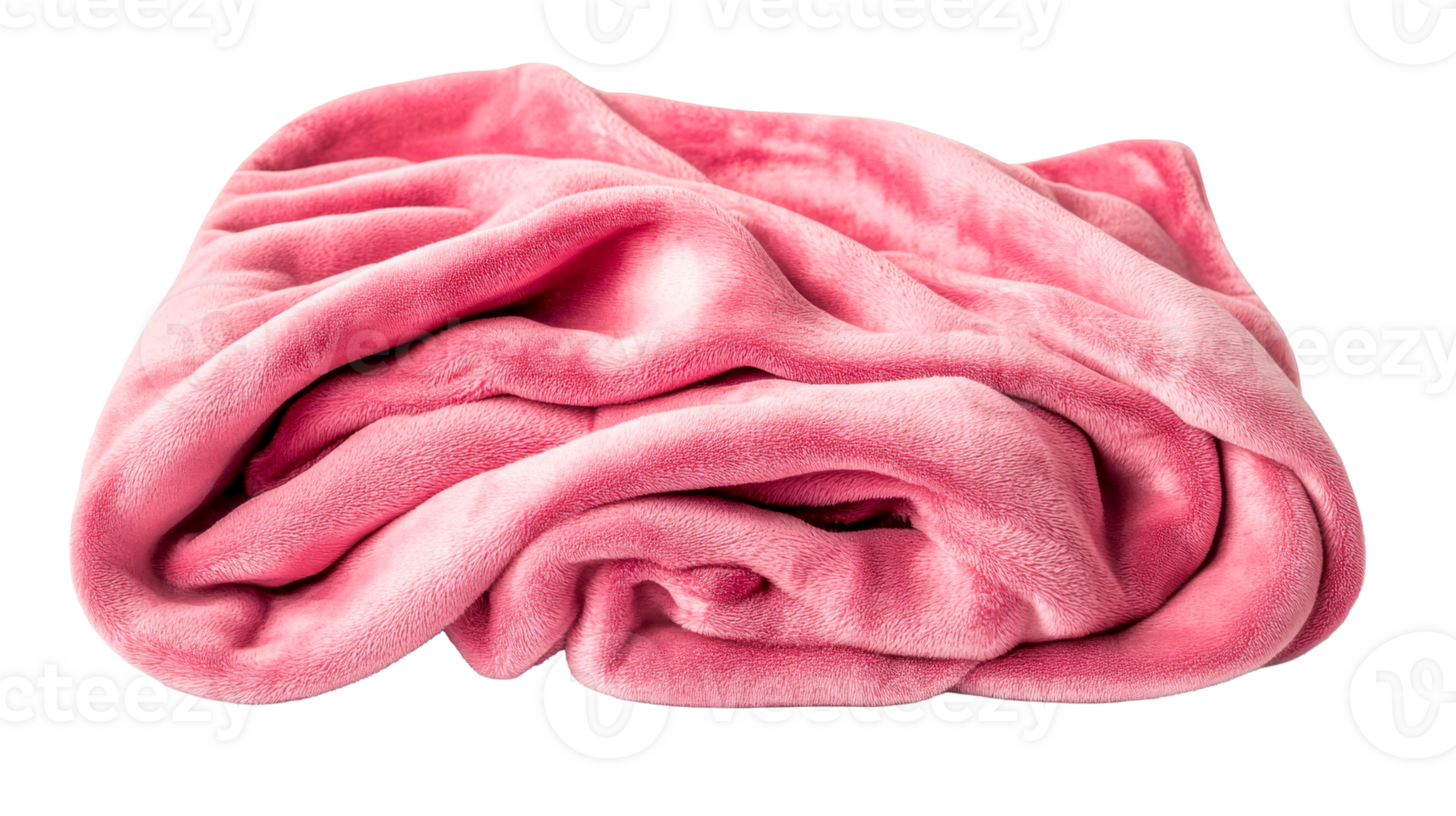 Soft pink blanket in pile, cozy, warm, comfort, texture, cut out transparent png