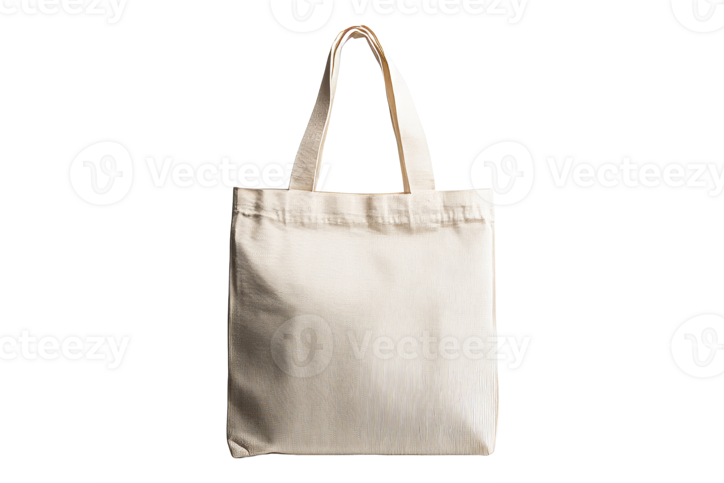 Isolated fabric bag with handles, isolated, cut out transparent png