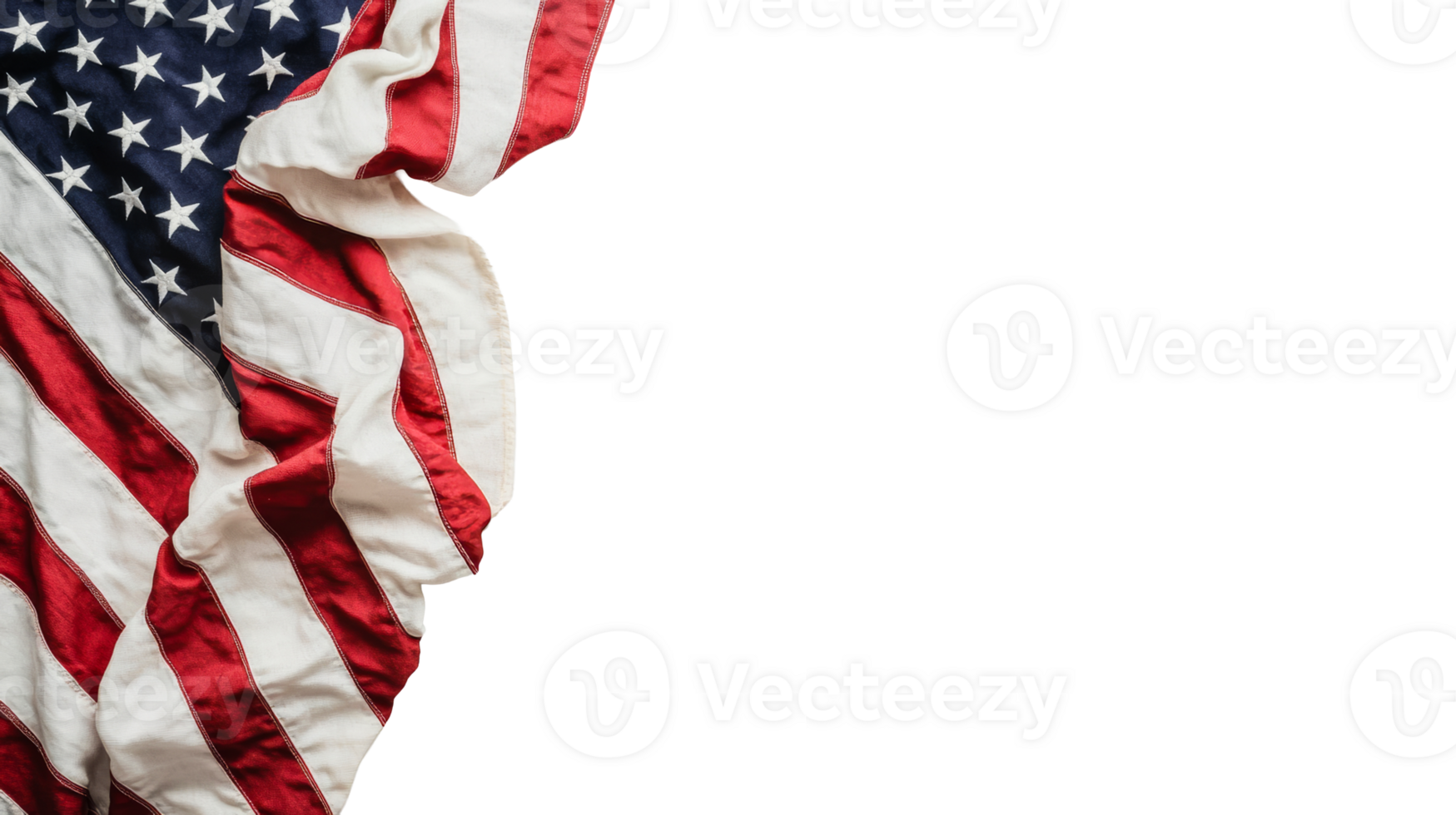 Waving USA flag, patriotic symbol of freedom, isolated, cut out transparent png