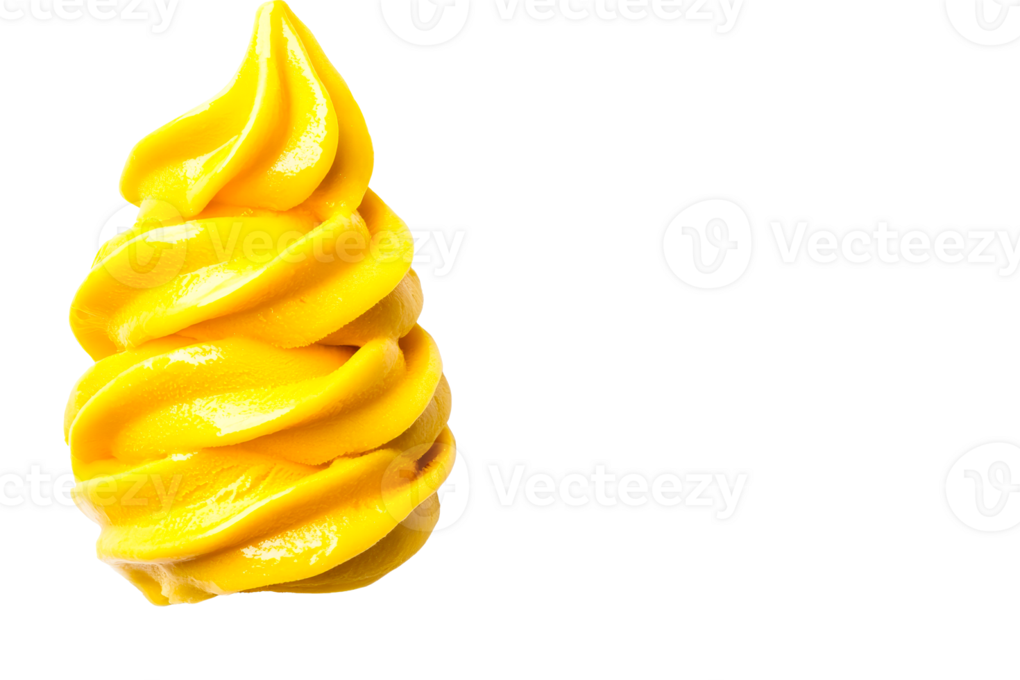 Yummy yellow twist ice cream, soft and shiny, cut out transparent png