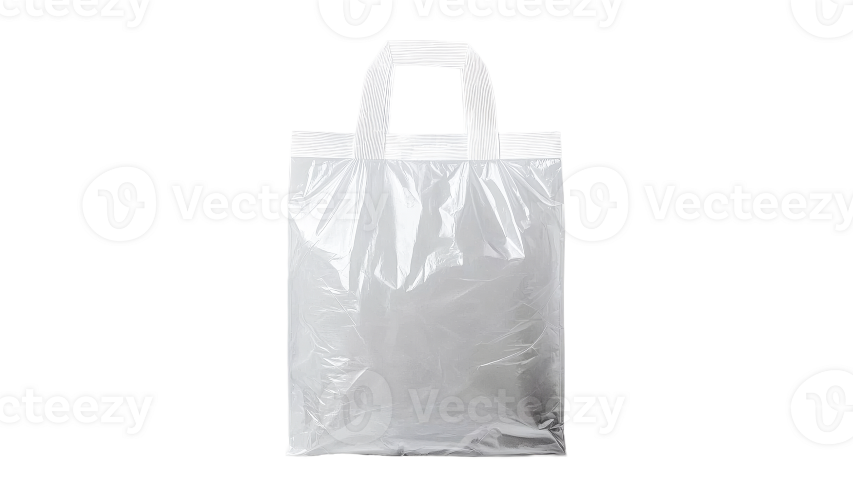 White Plastic Carrier Bag with Handles for Groceries, cut out transparent png