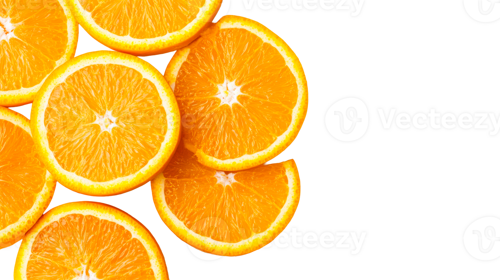 Orange slices, fresh, juicy citrus, vibrant, healthy snack, cut out transparent png