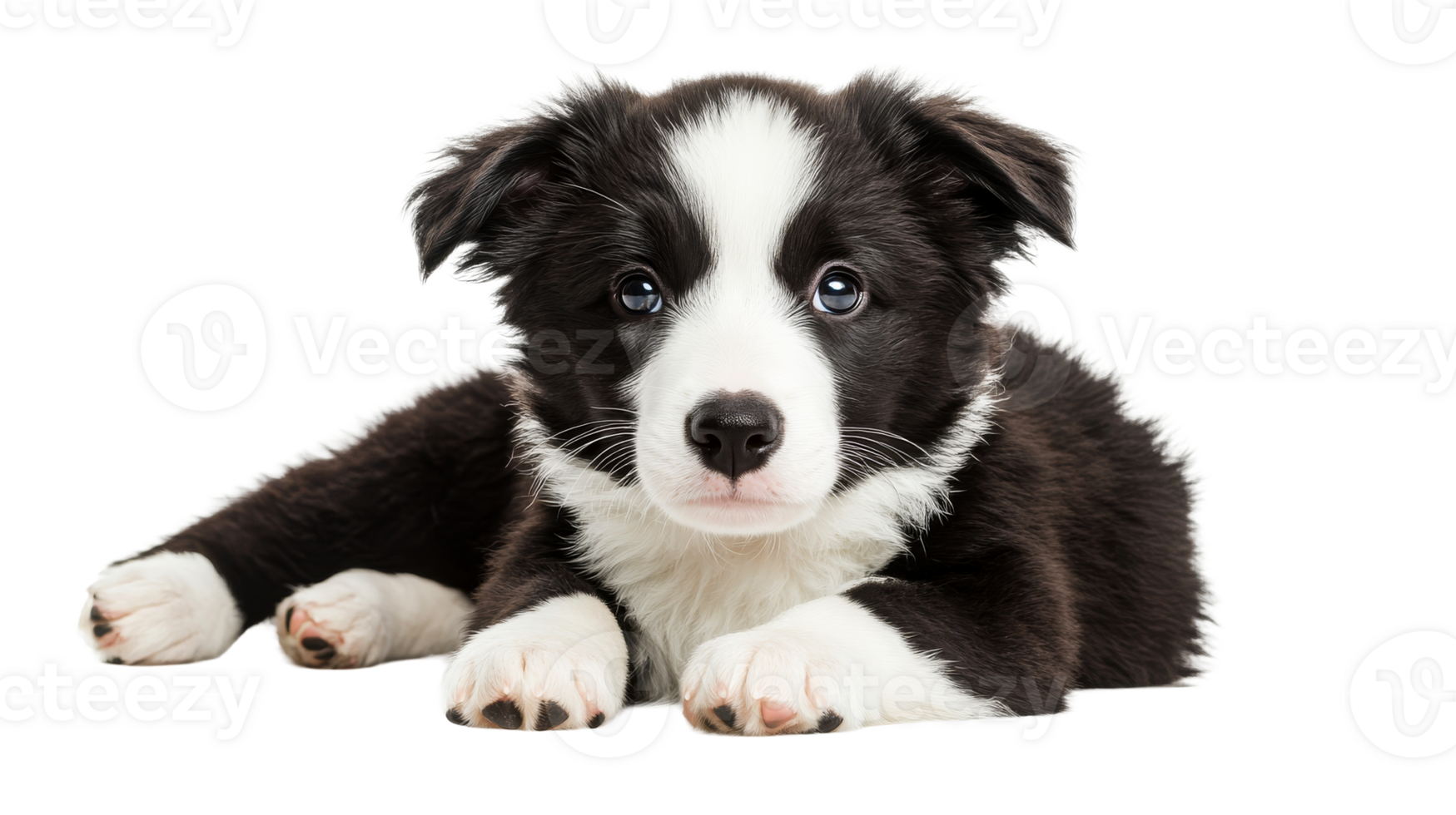 Border Collie Puppy Portrait with Soft Fur, Cut Out Transparent png