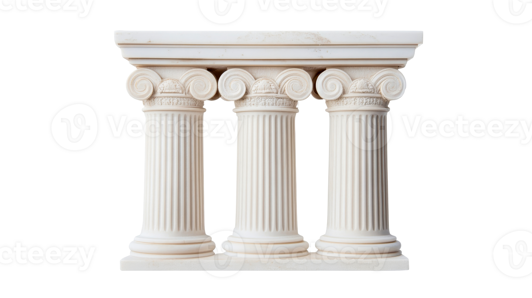 Ancient marble Ionic columns architectural element, cut out transparent png