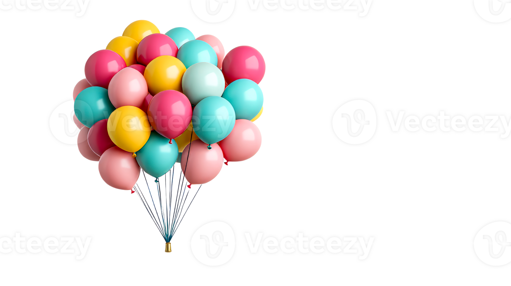 Bunch of colorful balloons for celebration, party, cut out transparent png