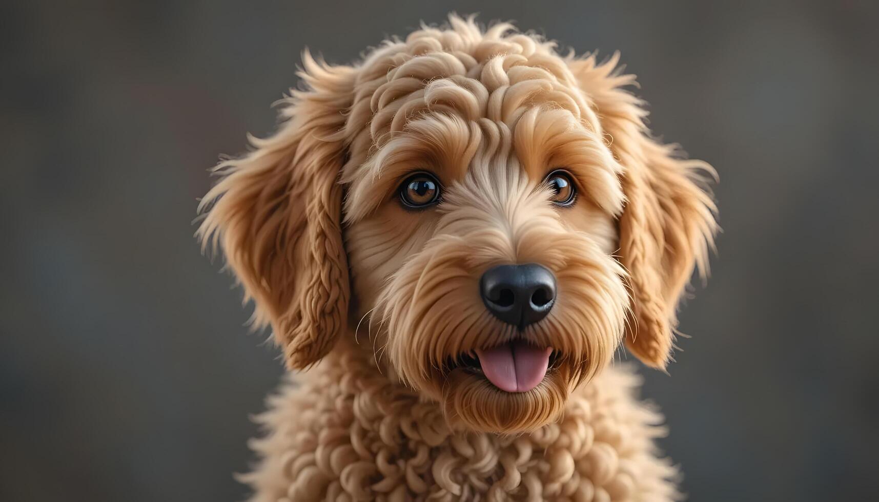 Portrait of a Happy Dog Panting with Tongue Out and Smiling photo
