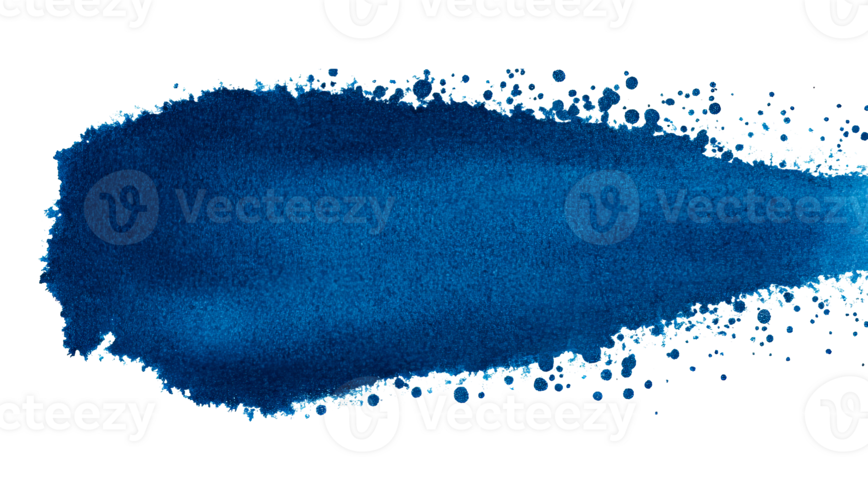 Blue watercolor brush stroke isolated background, cut out transparent png