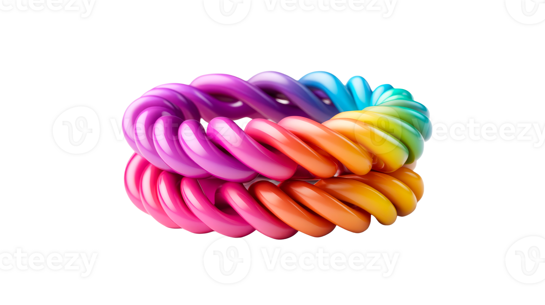 Colorful twisted bracelet, vibrant hues, swirling design, accessory, cut out transparent png