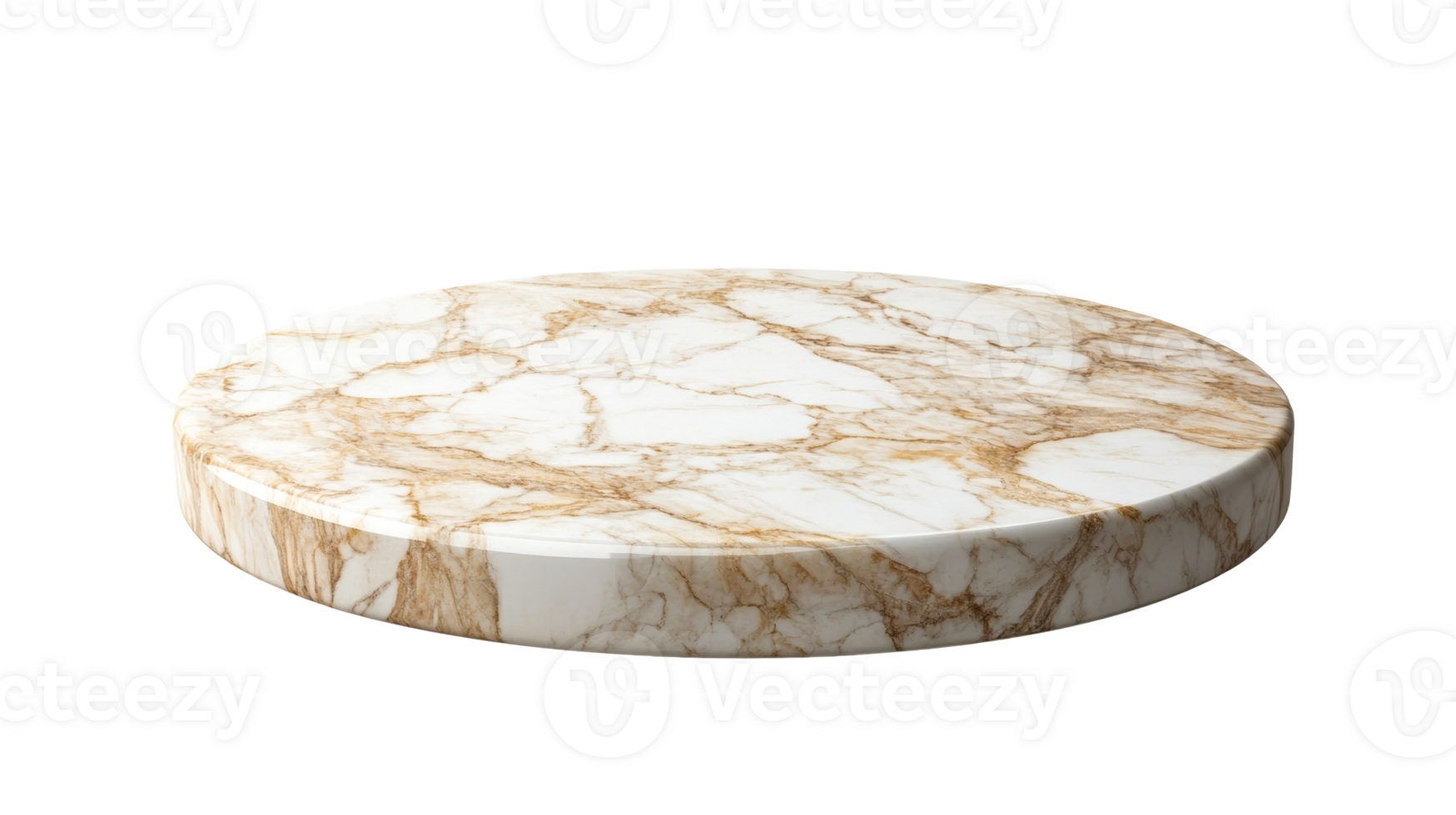 Empty marble podium with a golden pattern, background, cut out transparent png